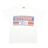 ONEITA Mens White Blue & Orange Cypress Color Guard Graphic T-Shirt M Short