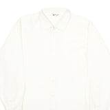 MANAGER STYLE Mens White Shirt M Classic Long Sleeve Cotton Blend Button Closure