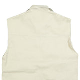 EASTERN COTTAGE Mens Cream Cotton Blend Utility Vest M Jacket Plain Zip Pockets