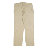 CARHARTT Mens Jeans Beige Regular Straight Denim W33 L30 Workwear Durable Zip