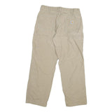 CARHARTT Mens Jeans Beige Regular Straight Denim W36 L31 Workwear Utility Zip