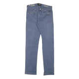 COVERI Mens Cotton Blend Blue Slim Straight Trousers W29 L31 Casual Zip
