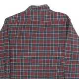 TOMMY HILFIGER Mens Red & Navy Check Shirt XL Button-Down Long Sleeve Cotton