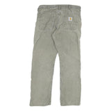 CARHARTT Mens Cotton Blend Regular Fit Beige Trousers W32 L29 Zip Closure
