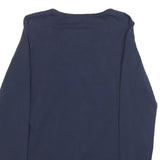 GUESS Womens Navy Blue Graphic T-Shirt M Long Sleeve Scoop Neck Elegant Design