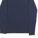 GUESS Womens Navy Blue Graphic T-Shirt M Long Sleeve Scoop Neck Elegant Design