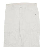 STYLE & CO Womens White Casual Cotton Blend Cargo Shorts UK 12 W30 Button