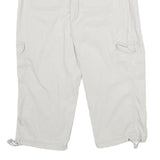 STYLE & CO Womens White Casual Cotton Blend Cargo Shorts UK 12 W30 Button