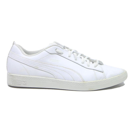 PUMA Smash V2 Womens Low Top Trainers White Leather UK 7.5 Classic Casual