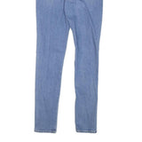 LEVI'S 721 Womens Slim Blue Denim Light W28 W25 Zip Slim Fit Ripped Knee Jeans