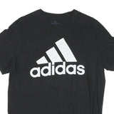 ADIDAS Mens Black Graphic T-Shirt L Short Sleeve Crew Neck Cotton Blend Logo