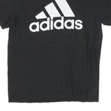 ADIDAS Mens Black Graphic T-Shirt L Short Sleeve Crew Neck Cotton Blend Logo