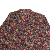 Womens Red Pattern Shirt M Floral Button-Up Lightweight Stylish