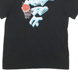 NIKE Mens Black Graphic T-Shirt M Short Sleeve Crew Neck Basketball Print