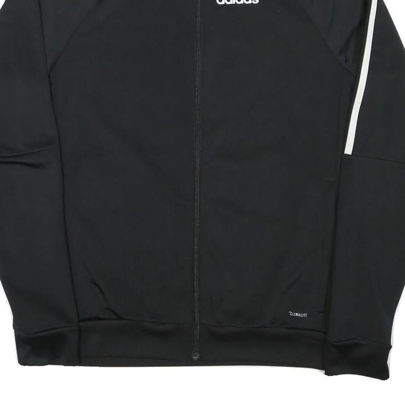 ADIDAS Mens Black Classic Zip Jacket XS Polyester Blend Plain Track Top