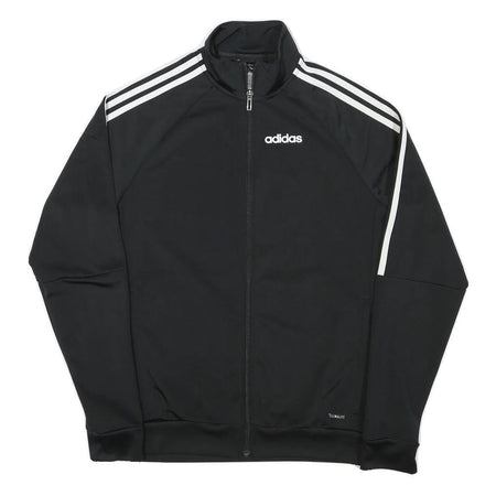 ADIDAS Mens Black Classic Zip Jacket XS Polyester Blend Plain Track Top