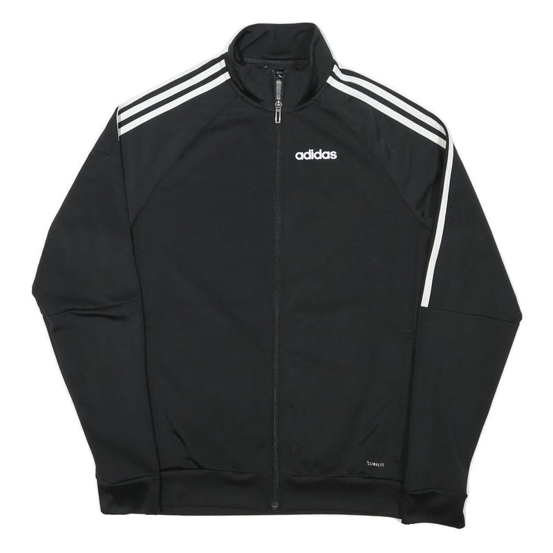 ADIDAS Mens Black Classic Zip Jacket XS Polyester Blend Plain Track Top