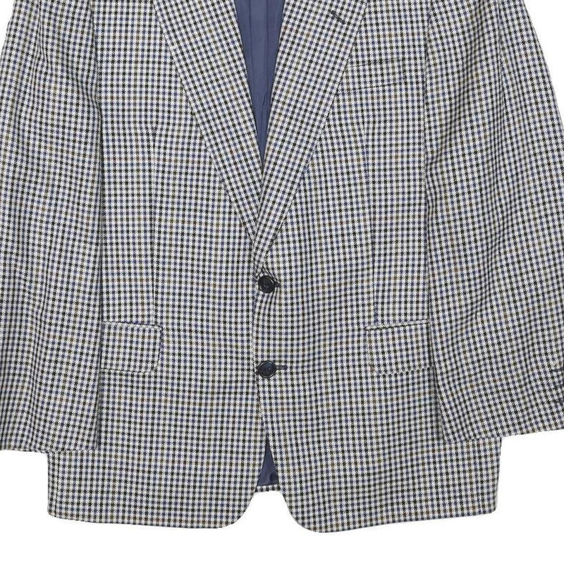 ARTHUR BELL Mens Black & White Check Jacket M Wool Blend Button Closure Classic
