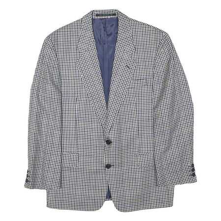 ARTHUR BELL Mens Black & White Check Jacket M Wool Blend Button Closure Classic