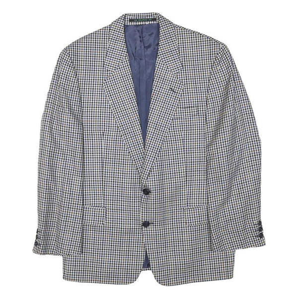 ARTHUR BELL Mens Black & White Check Jacket M Wool Blend Button Closure Classic