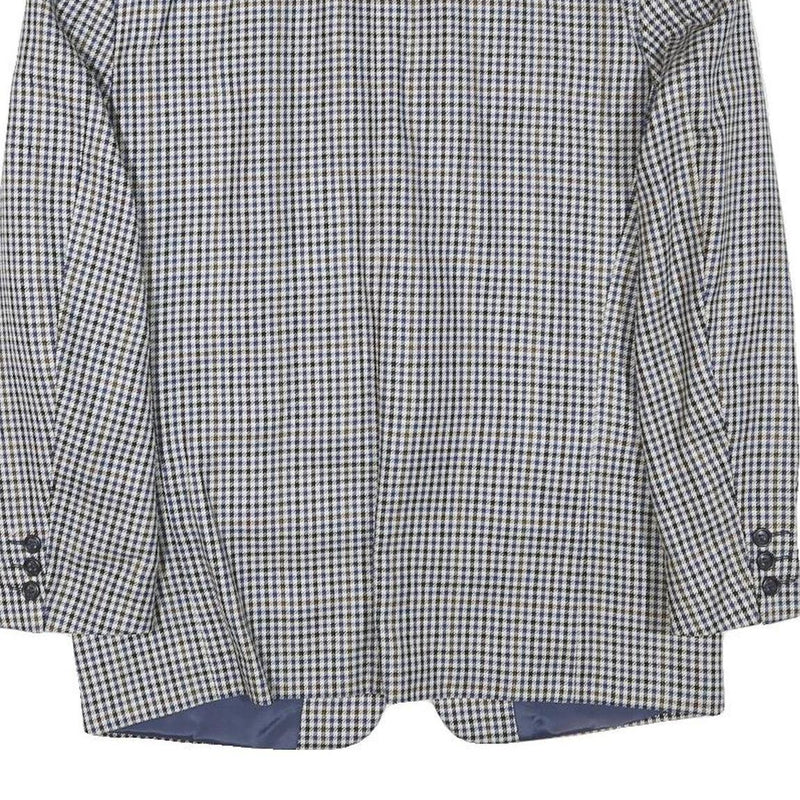 ARTHUR BELL Mens Black & White Check Jacket M Wool Blend Button Closure Classic