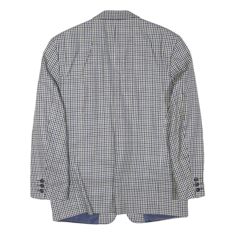 ARTHUR BELL Mens Black & White Check Jacket M Wool Blend Button Closure Classic