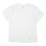 NAUTICA Mens White V-Neck T-Shirt M Cotton Blend Crew Neck Short Sleeve Casual