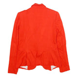 ZARA Womens Red Jacket S Cotton Blazer Classic Tailored Button Closure