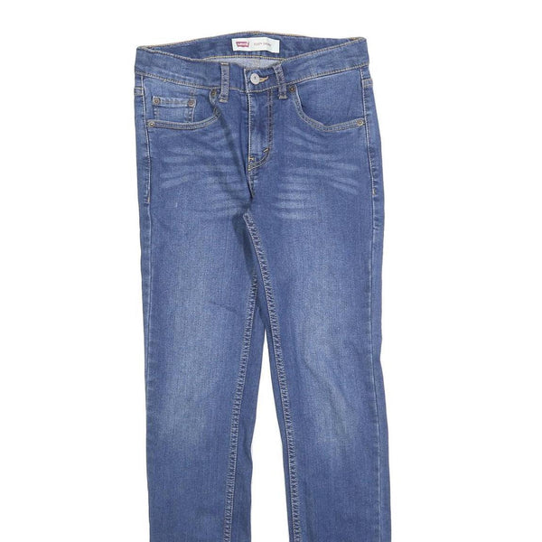 LEVI'S 510 Girls Slim Jeans Blue Denim Cotton Blend W27 L30 Classic Fit Zip