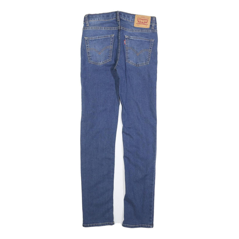 LEVI'S 510 Girls Slim Jeans Blue Denim Cotton Blend W27 L30 Classic Fit Zip