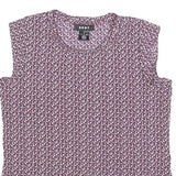 DKNY Womens Purple Printed Sleeveless Round Neck Top Size S Stylish Comfortable