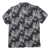 INSIDE Mens Black & White Patterned Shirt S Short Sleeve Lightweight Casual