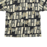 BAMBOO CAY Mens Black & Beige Graphic Short Sleeve Polo Shirt L Cotton Blend