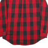 GUIDE SERIES Mens Red & Black Check Shirt XL Button Fastening Casual Cotton