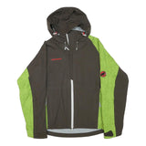 MAMMUT Womens Green & Brown Outdoor Jacket S Polyester Blend Hooded Zip DRYtech