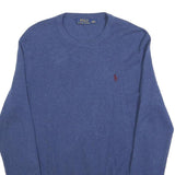 POLO RALPH LAUREN Mens Blue Jumper Plain Crew Neck Basic Knit S Wool Classic