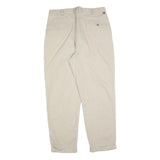 TOMMY HILFIGER Mens Beige Cotton Blend Regular Straight Trousers W36 L30 Classic