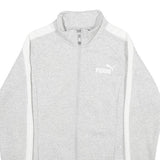 PUMA Mens Grey & White Cotton Blend Zip Jacket S Casual Sportswear Track