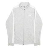 PUMA Mens Grey & White Cotton Blend Zip Jacket S Casual Sportswear Track