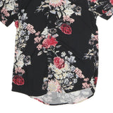 GUESS Mens Black Floral Pattern Shirt M Polyester Summer Casual