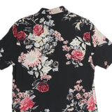 GUESS Mens Black Floral Pattern Shirt M Polyester Summer Casual