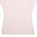 TOMMY HILFIGER Womens Pink Short Sleeve Polo Shirt L Cotton Blend Logo