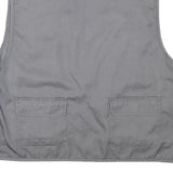CHALET Mens Grey Utility Jacket L Polyester Blend Plain Zip Pockets Vest Style