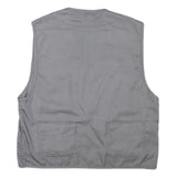 CHALET Mens Grey Utility Jacket L Polyester Blend Plain Zip Pockets Vest Style