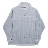 ZARA Womens Blue Cotton Corduroy Button Jacket XS Casual Lightweight Outerwear
