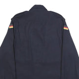 MARQUARDT & SCHULZ Mens Navy Blue Cotton Blend Zip Jacket S Plain Classic Casual