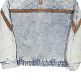 URBAN EQUIPMENT Mens Blue Denim Style Jacket L Cotton Blend Zip Patterned