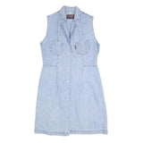 CASA BLANCA Womens Blue Cotton Sleeveless Shift Dress Size M Casual Summer