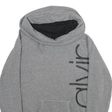 CALVIN KLEIN PERFORMANCE Womens Grey Cowl Neck Sweatshirt M Logo Print Casual