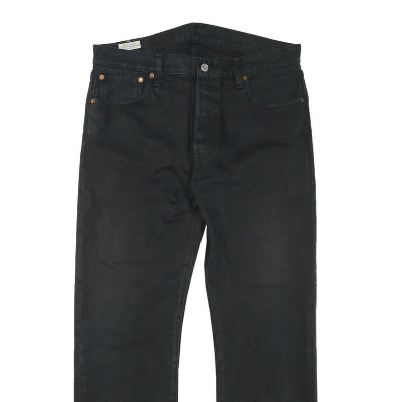 LEVI'S 501 Mens Black Regular Straight Denim Dark W34 L28 Button Fly Cotton